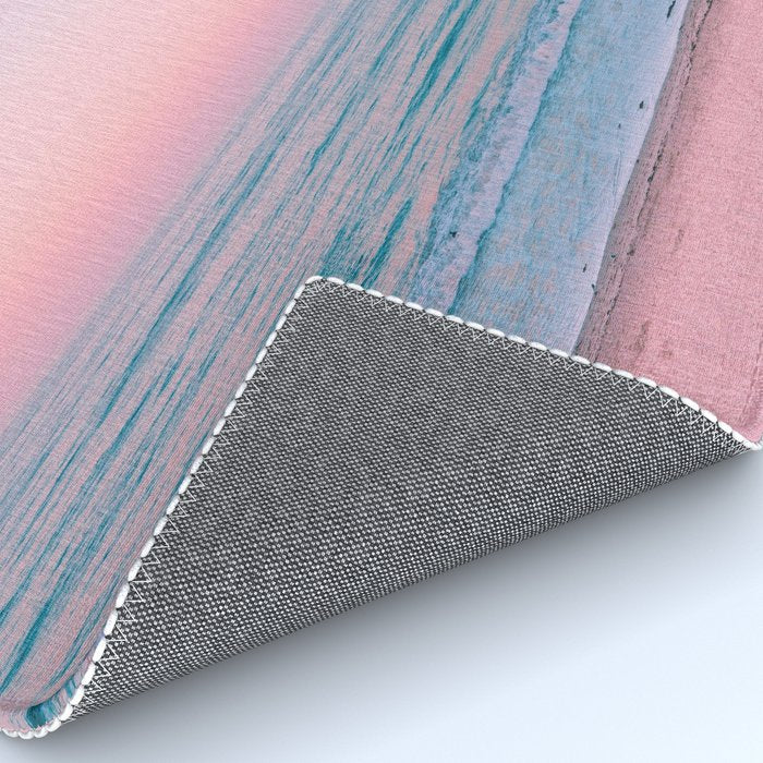 Gorgeous Pink Sunset Beach, Ocean Waves Rug Gallery Image 4
