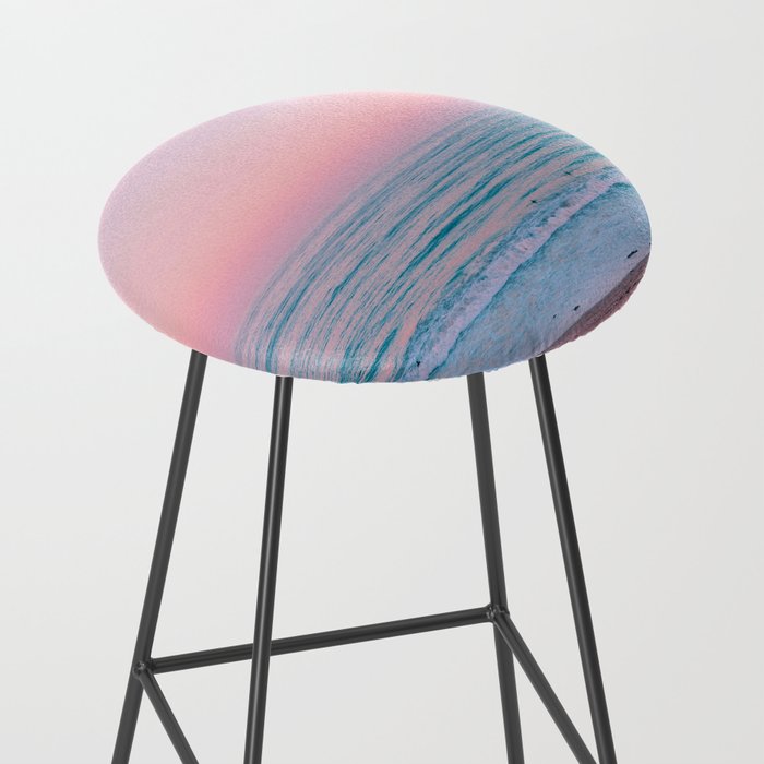 Gorgeous Pink Sunset Beach, Ocean Waves Stool Gallery Image 2