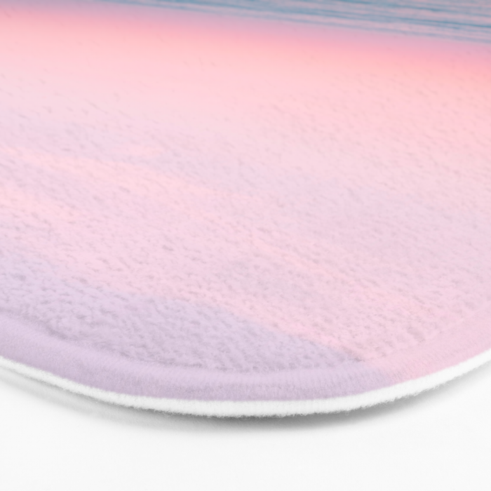 Gorgeous Pink Sunset Beach, Ocean Waves Bath Mat Gallery Image 3