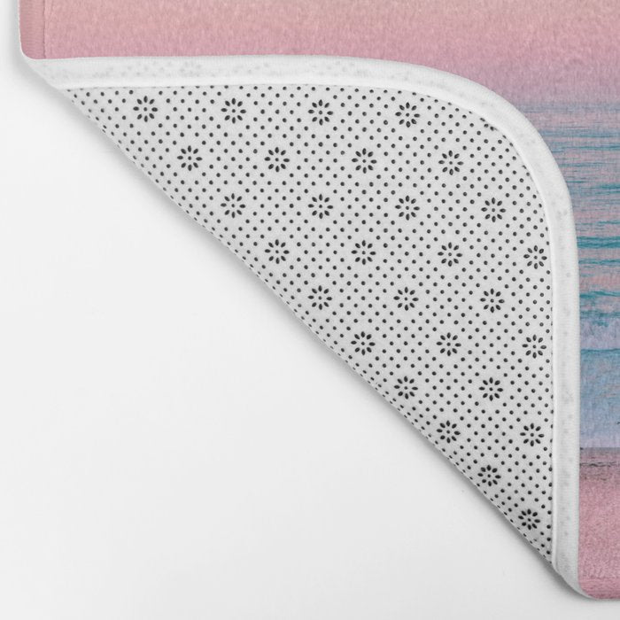 Gorgeous Pink Sunset Beach, Ocean Waves Bath Mat Gallery Image 2