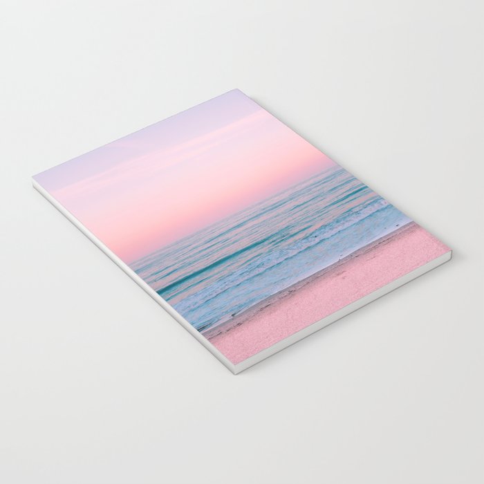 Gorgeous Pink Sunset Beach, Ocean Waves Notebook Gallery Image 3