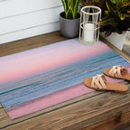 Gorgeous Pink Sunset Beach, Ocean Waves Outdoor Rug Gallery Image 2