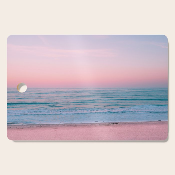 Gorgeous Pink Sunset Beach, Ocean Waves Cutting Board Gallery Image 1