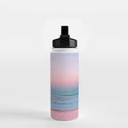 Gorgeous Pink Sunset Beach, Ocean Waves Water Bottle Gallery Image 2