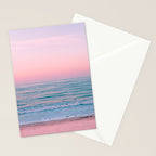 Gorgeous Pink Sunset Beach, Ocean Waves Stationery Card Gallery Image 2