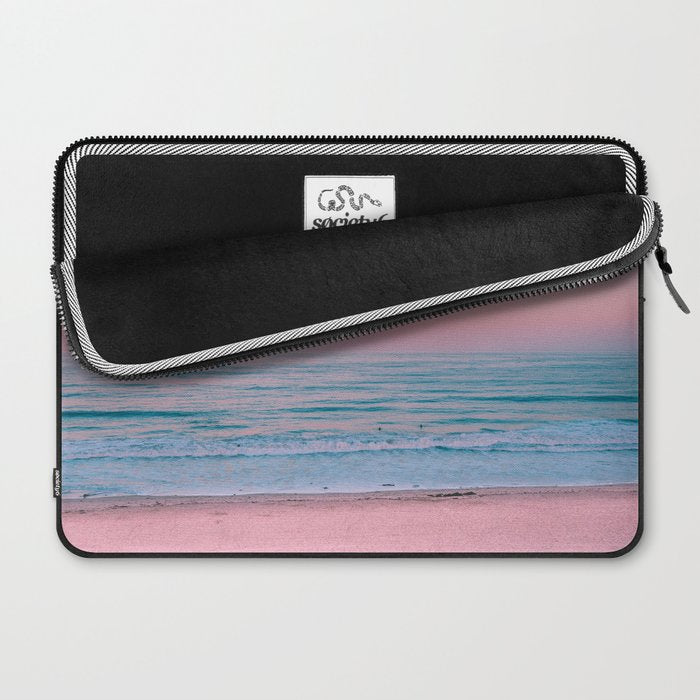 Gorgeous Pink Sunset Beach, Ocean Waves Laptop Sleeve Gallery Image 2