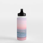 Gorgeous Pink Sunset Beach, Ocean Waves Water Bottle Gallery Image 3