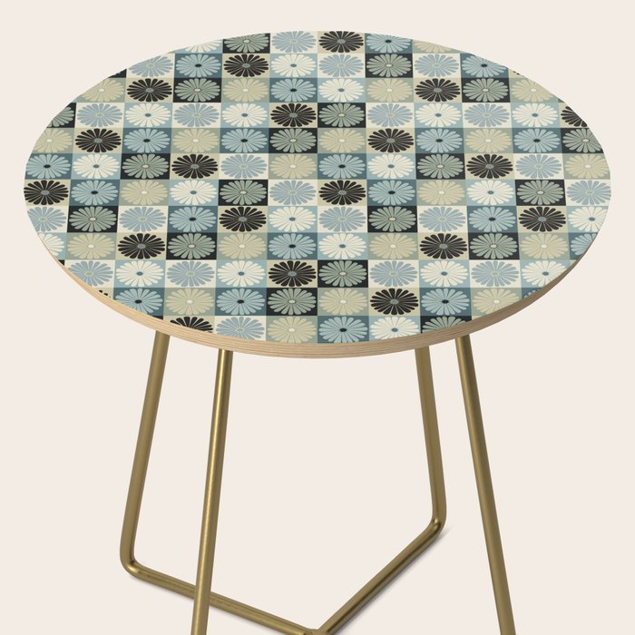 Retro Flowers Check Pattern VI Side Table Gallery Image 2