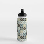 Retro Flowers Check Pattern VI Water Bottle Gallery Image 3
