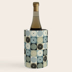 Retro Flowers Check Pattern VI Wine Chiller Gallery Image 3