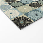 Retro Flowers Check Pattern VI Welcome Mat Gallery Image 2