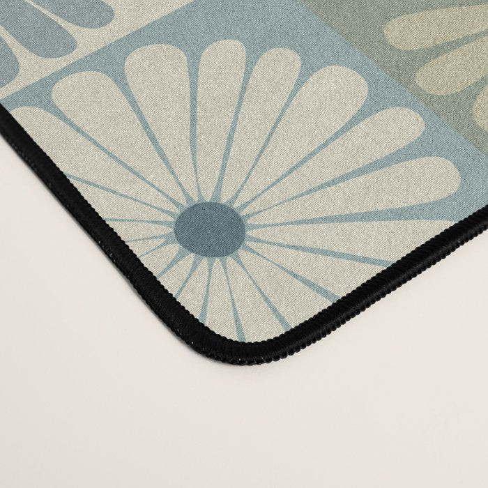 Retro Flowers Check Pattern VI Desk Mat Gallery Image 4
