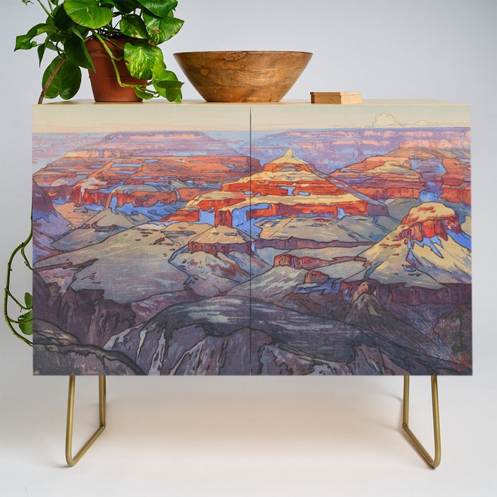 Grand Canyon Vintage Japanese Woodblock Print American Landscape