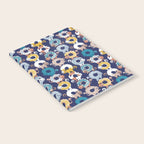 Cats Donut Care // blue background goldenrod yellow mustard, teal pastel blue and brown sweet kitties Notebook Gallery Image 2