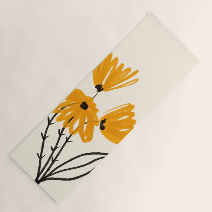 The Cosmo Yellow Flowers 02 Yoga Mat Gallery Image 1