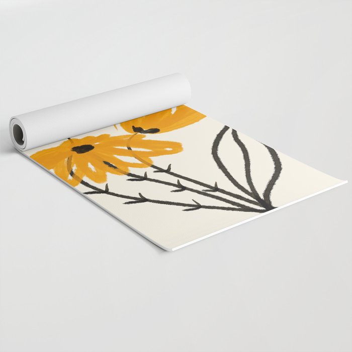 The Cosmo Yellow Flowers 02 Yoga Mat Gallery Image 2