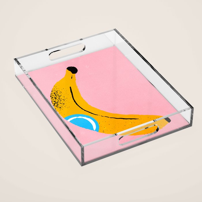 Banana Pop Art Acrylic Tray Gallery Image 1