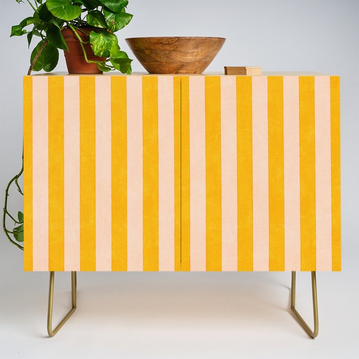 STRIPES 001 A - Goldenrod Credenza Gallery Image 1