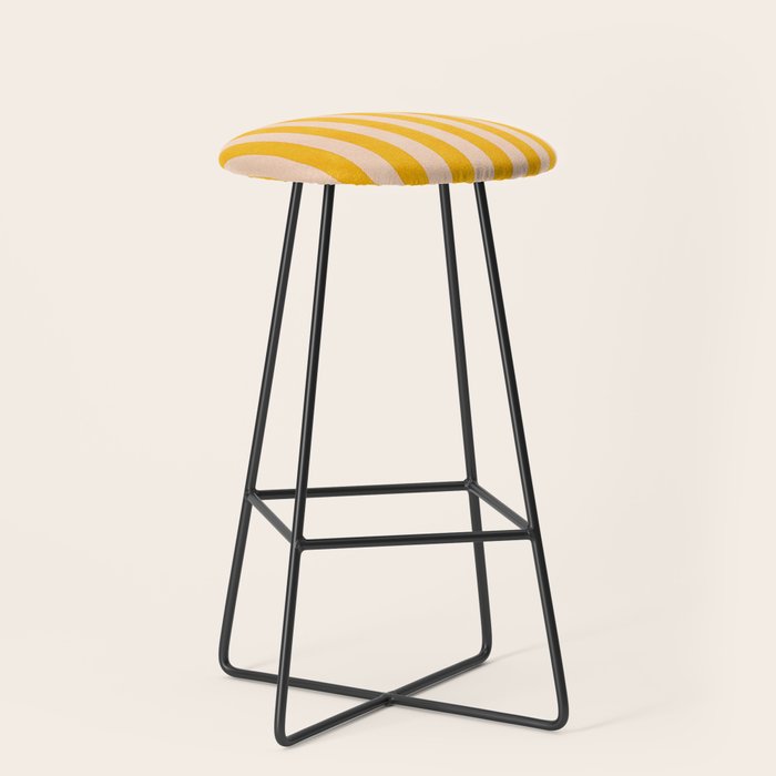 STRIPES 001 A - Goldenrod Stool Gallery Image 1