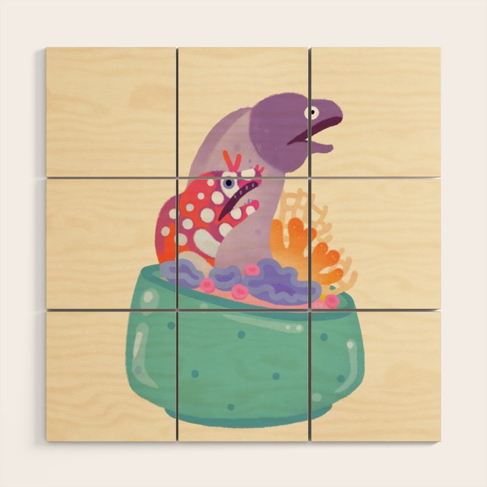 Eel flower pot Wood Wall Art Gallery Image 1