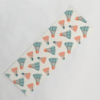 Orange and teal vintage badminton shuttlecocks Yoga Mat Gallery Image 1
