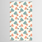 Orange and teal vintage badminton shuttlecocks Tablecloth Gallery Image 2