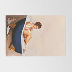 "Bathtub Whiskey" - Cute Vintage Brunette Pinup Girl Soaks & Enjoys A Cocktail. (V.2) Rug Gallery Image 2