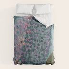 Garden Lilac Flower Painting in Teal & Pink Comforter Gallery Image 6