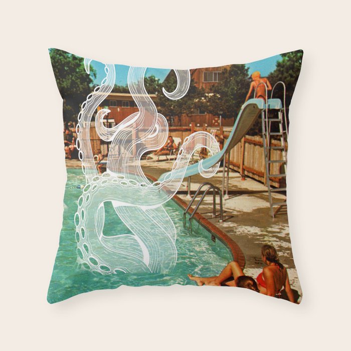 Octopus splash Throw Pillow Gallery Image 1