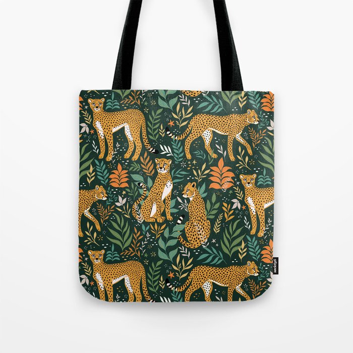 Spring Cheetah Pattern II - Lush Green Tote Bag Gallery Image 1