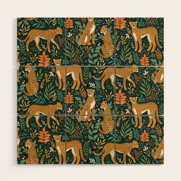Spring Cheetah Pattern II - Lush Green Wood Wall Art Gallery Image 1