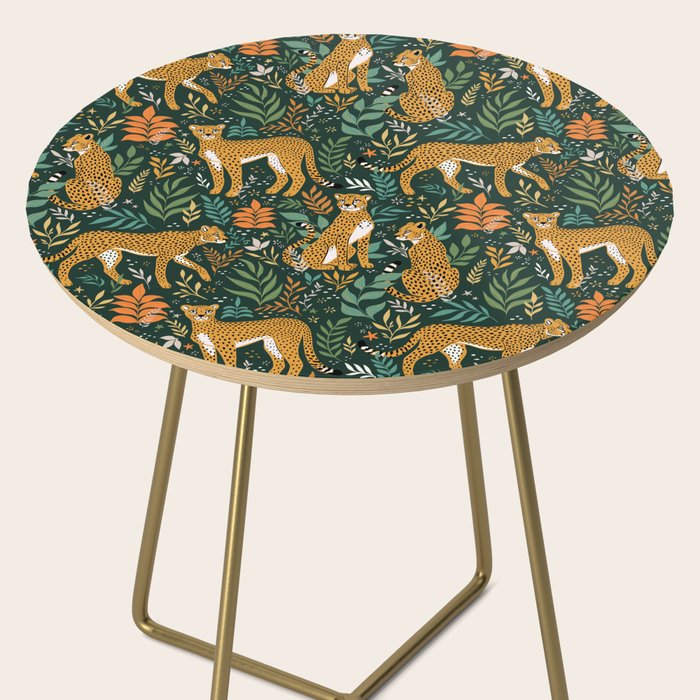 Spring Cheetah Pattern II - Lush Green Side Table Gallery Image 2