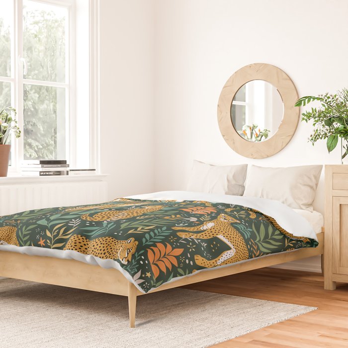 Spring Cheetah Pattern II - Lush Green Duvet Cover Gallery Image 2