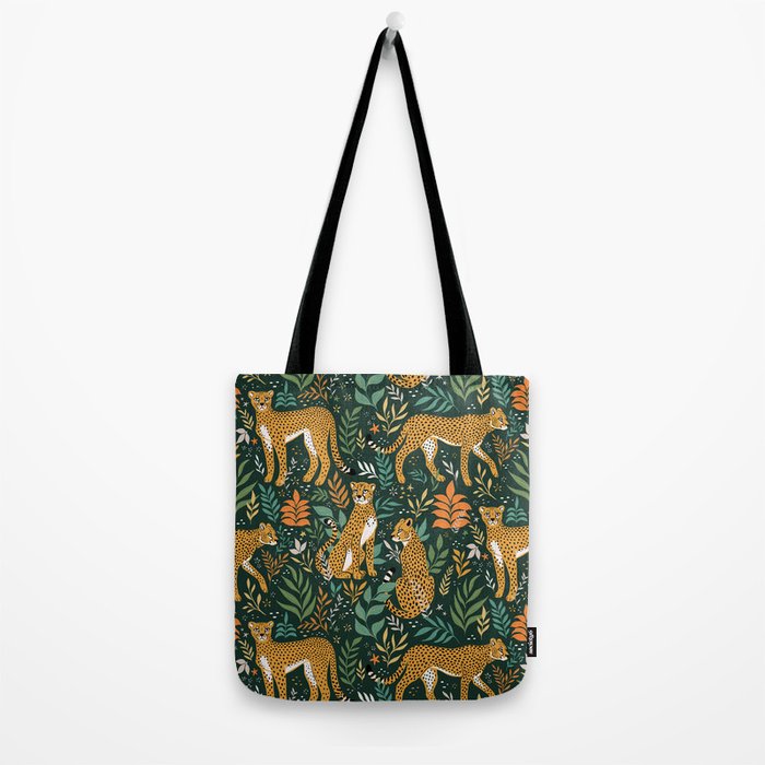Spring Cheetah Pattern II - Lush Green Tote Bag Gallery Image 2