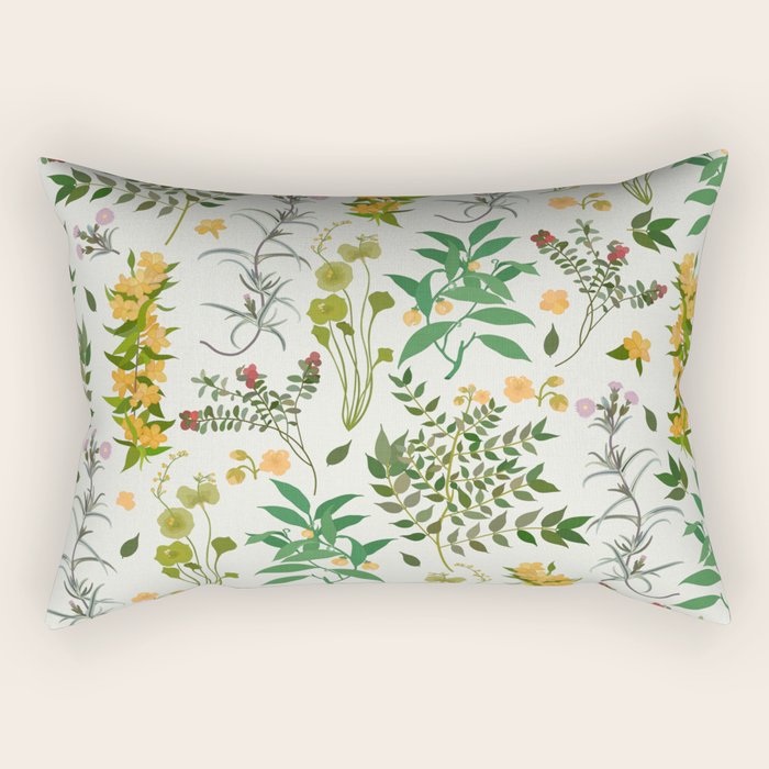 Vintage Wildflowers / Cozy Botanicals Rectangular Pillow Gallery Image 2