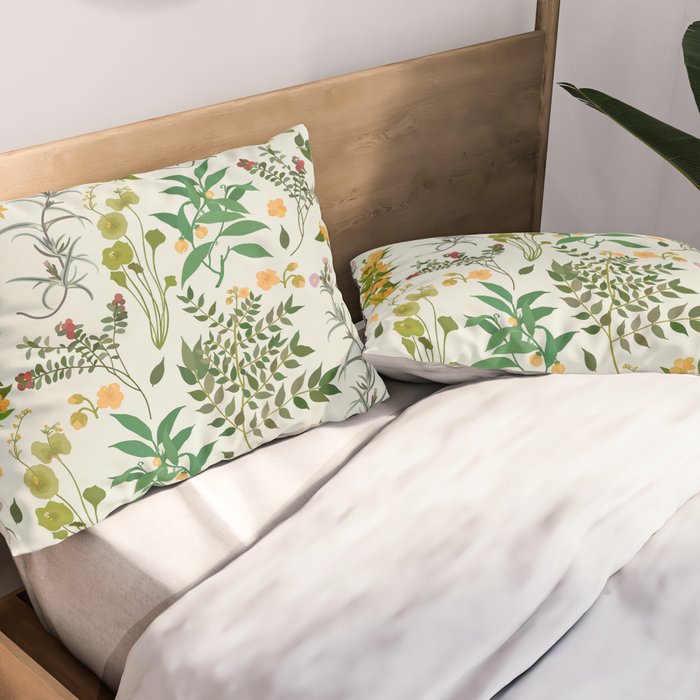Vintage Wildflowers / Cozy Botanicals Pillow Sham Gallery Image 2