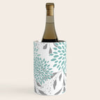 Festive, Floral Blooms and Leaves, Teal and Gray Wine Chiller Gallery Image 3