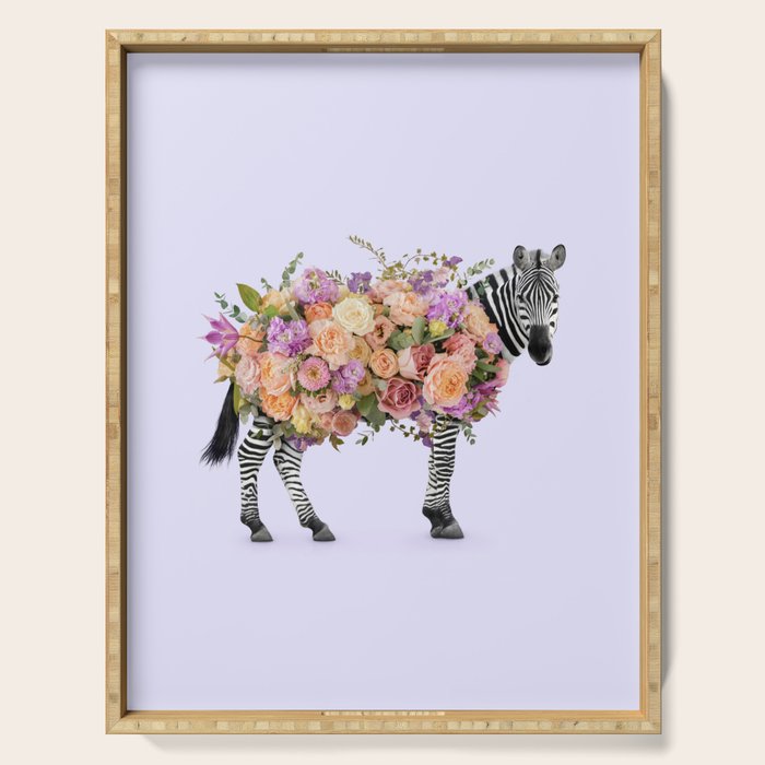 FLORAL ZEBRA Serving Tray Gallery Image 1