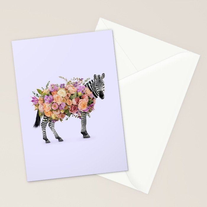 FLORAL ZEBRA Stationery Card Gallery Image 2