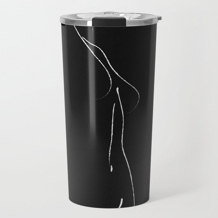 Minimal Line Drawing Figure Travel Mug Gallery Image 1