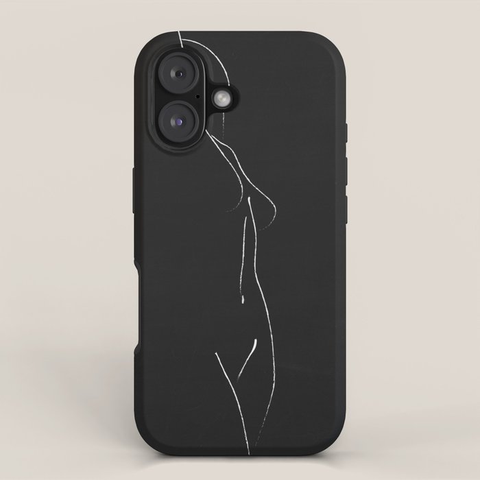 Minimal Line Drawing Figure iPhone Case Gallery Image 1