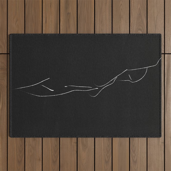 Minimal Line Drawing Figure Outdoor Rug Gallery Image 1