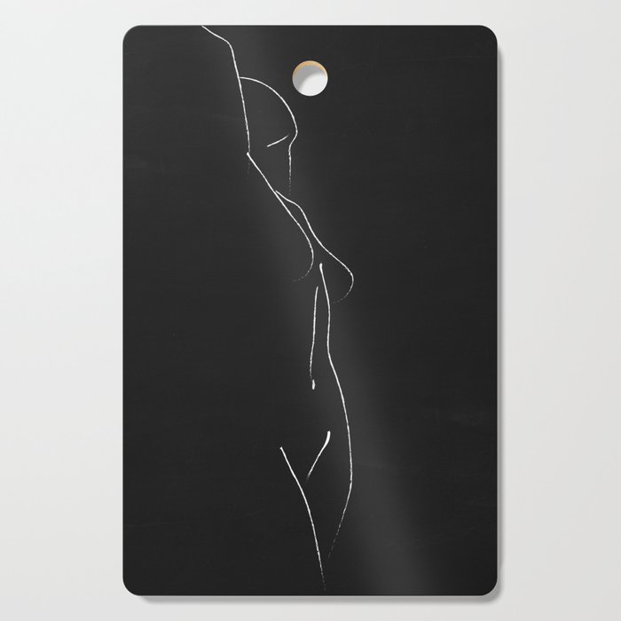 Minimal Line Drawing Figure Cutting Board Gallery Image 1