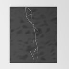 Minimal Line Drawing Figure Throw Blanket Gallery Image 2