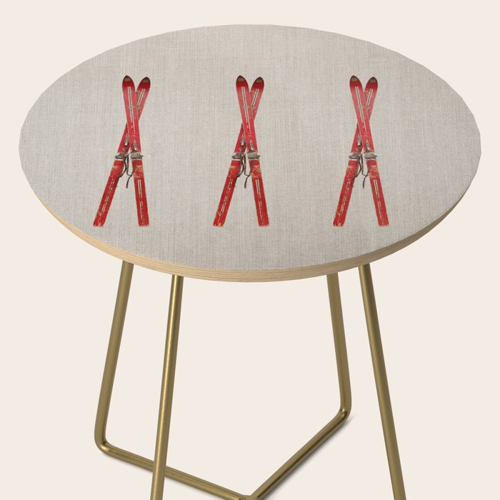Red Vintage Skis Side Table Gallery Image 2