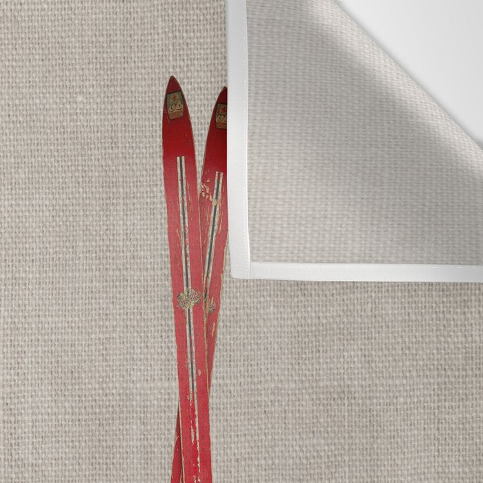 Red Vintage Skis Wall Tapestry Gallery Image 3