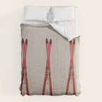 Red Vintage Skis Comforter Gallery Image 6