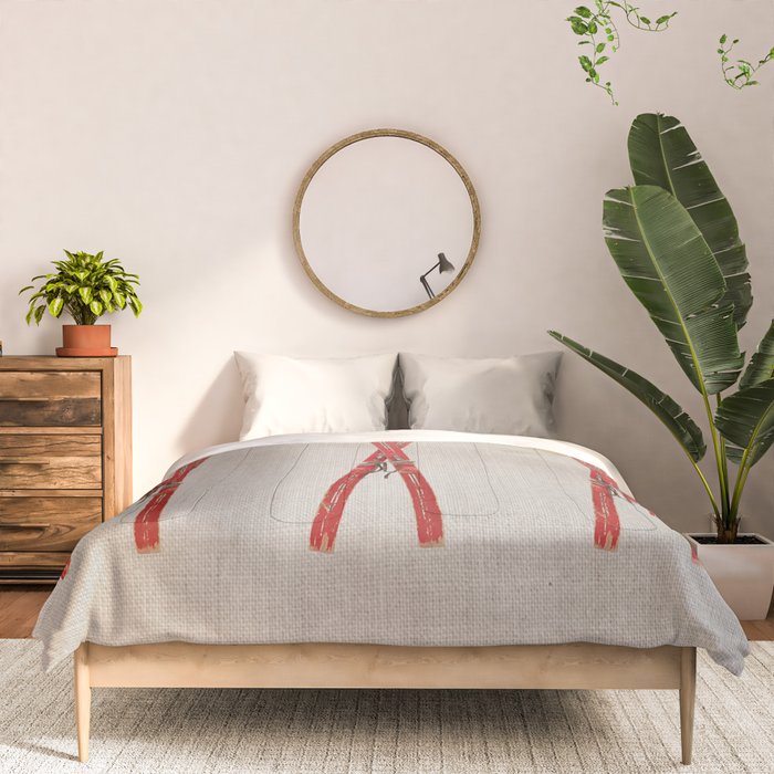 Red Vintage Skis Comforter Gallery Image 3