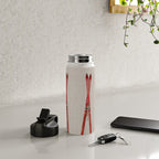 Red Vintage Skis Water Bottle Gallery Image 4