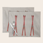 Red Vintage Skis Placemat Gallery Image 1